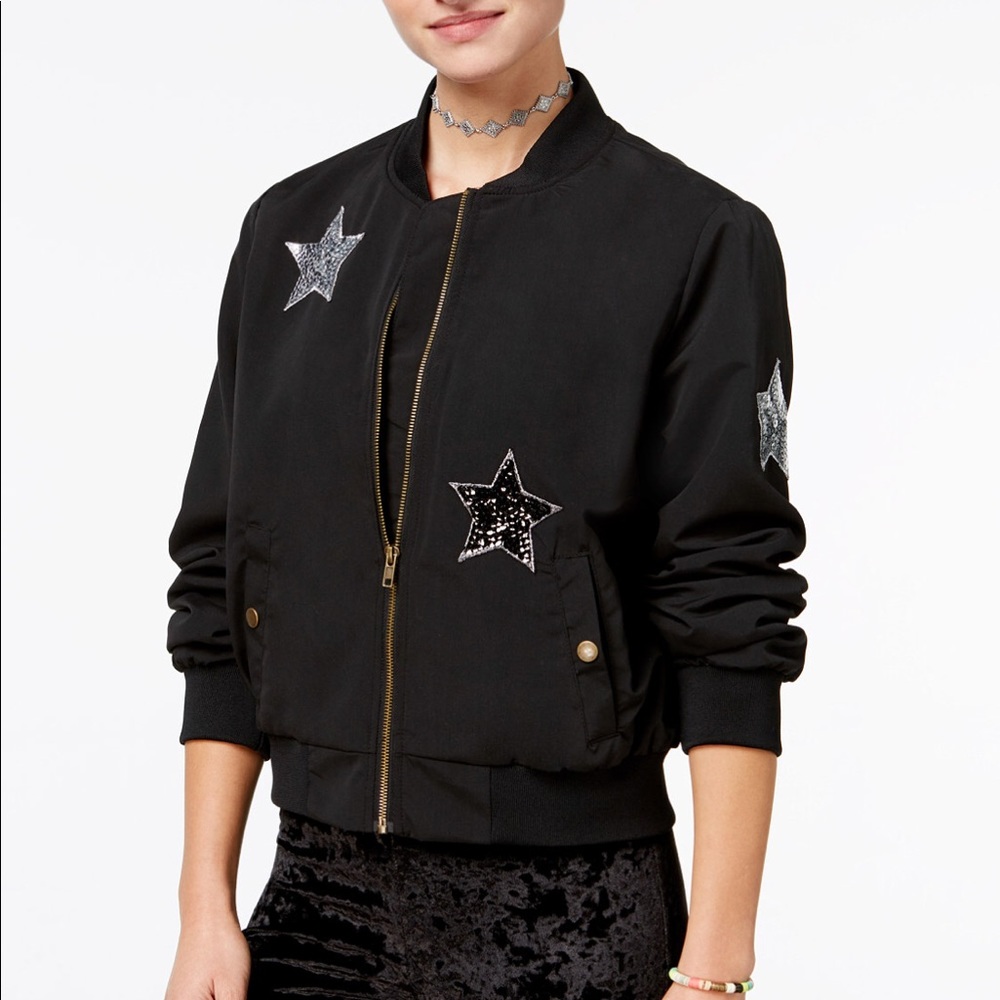 🆕 Sequined parched bomber Jacket